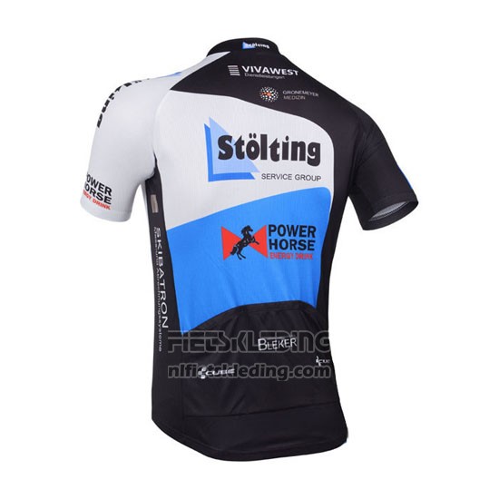 2013 Fietskleding Stolting Zwart en Azuur Korte Mouwen en Koersbroek