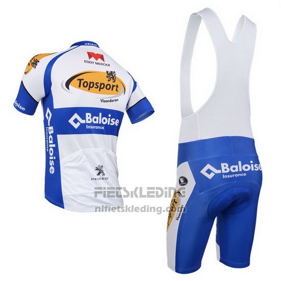 2013 Fietskleding Topsport Wit en Azuur Korte Mouwen en Koersbroek