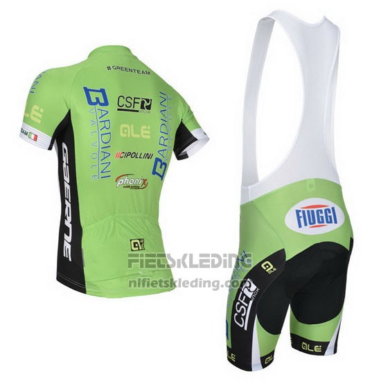 2014 Fietskleding Bardiani Wit en Groen Korte Mouwen en Koersbroek