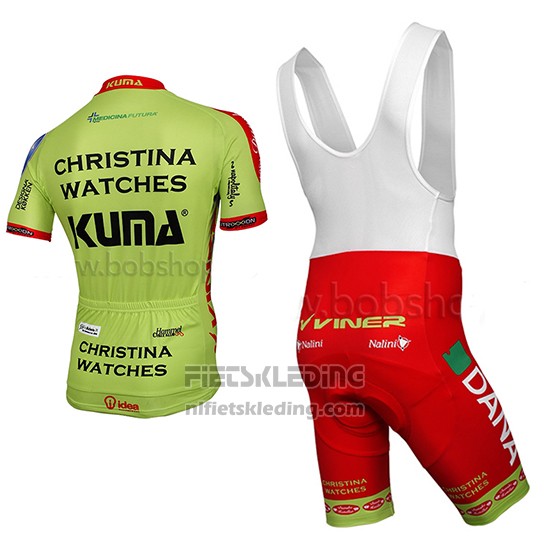 2014 Fietskleding Christina Watches Onfone Groen Korte Mouwen en Koersbroek