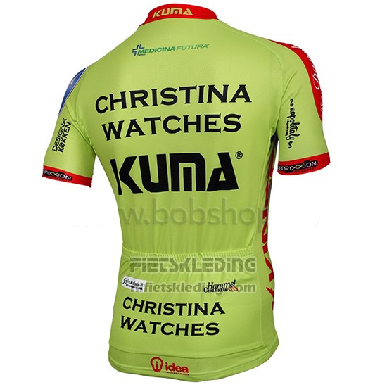 2014 Fietskleding Christina Watches Onfone Groen Korte Mouwen en Koersbroek