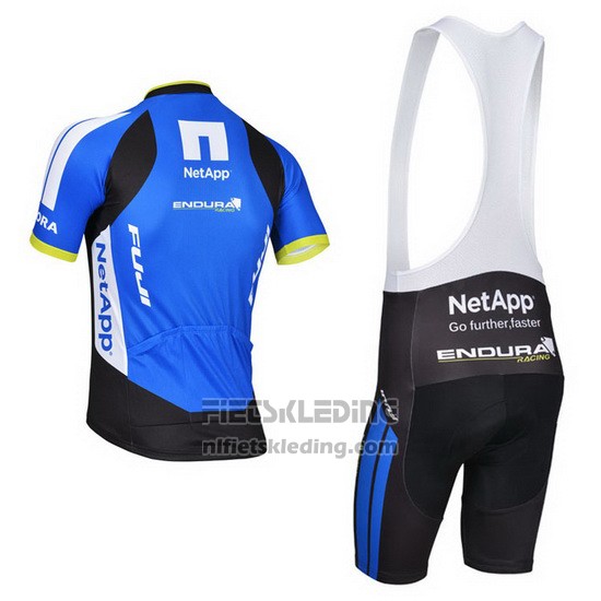 2014 Fietskleding Netapp Zwart en Blauw Korte Mouwen en Koersbroek