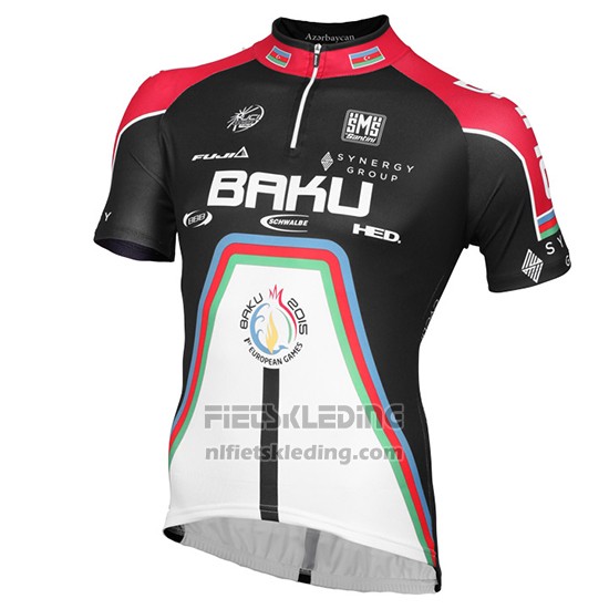 2015 Fietskleding Baku Zwart en Wit Korte Mouwen en Koersbroek