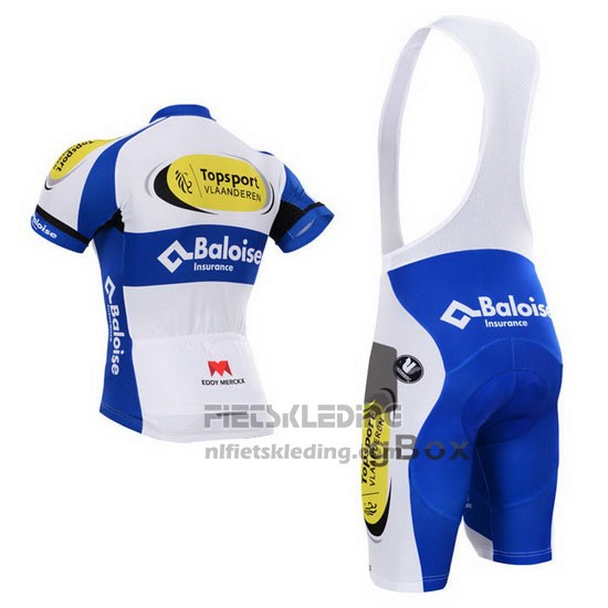 2015 Fietskleding Topsport Wit en Azuur Korte Mouwen en Koersbroek