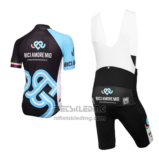 2016 Fietskleding Bici Amore Mio Zwart en Blauw Korte Mouwen en Koersbroek