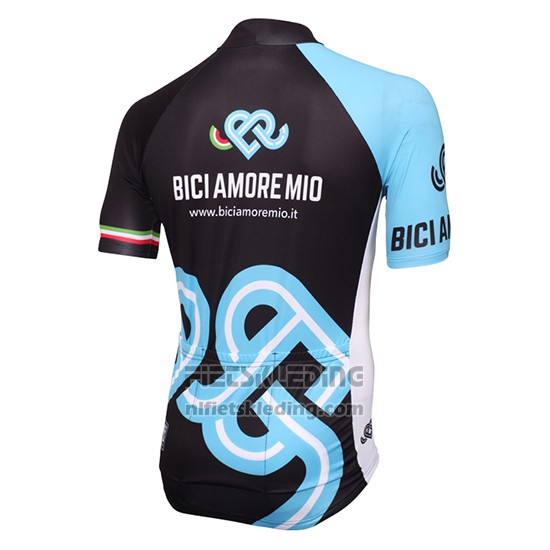 2016 Fietskleding Bici Amore Mio Zwart en Blauw Korte Mouwen en Koersbroek