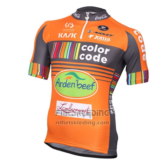 2016 Fietskleding Color Code Oranje Korte Mouwen en Koersbroek