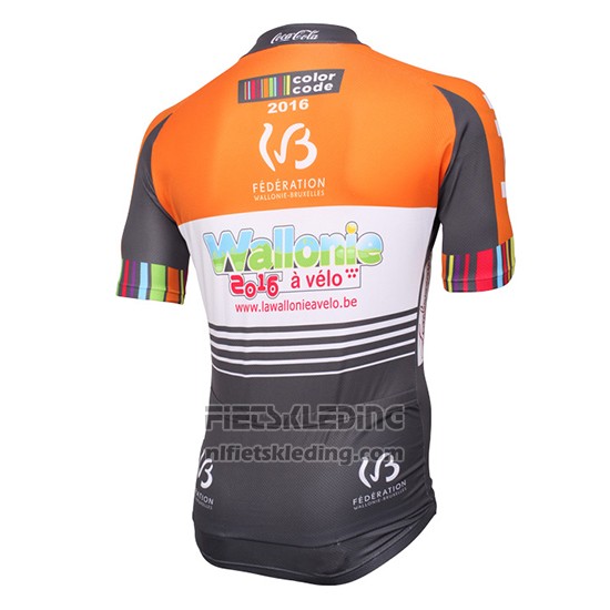 2016 Fietskleding Color Code Oranje Korte Mouwen en Koersbroek