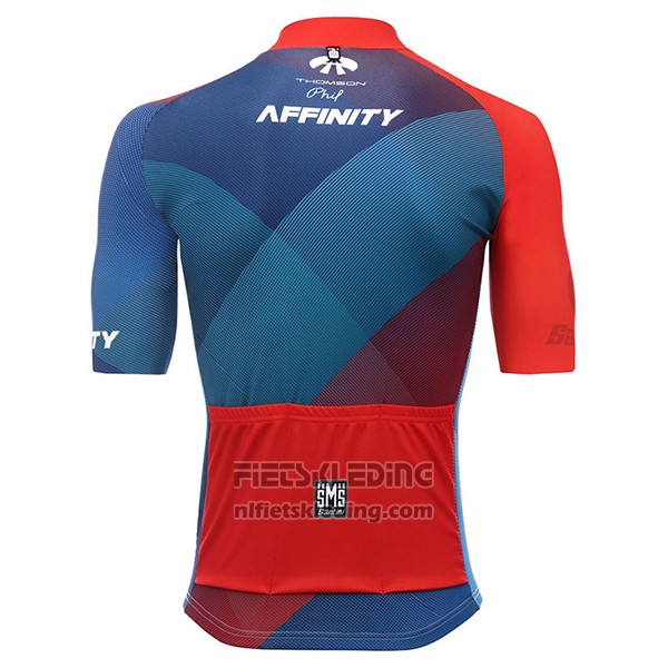 2017 Fietskleding Affinity Wit en Blauw Korte Mouwen en Koersbroek