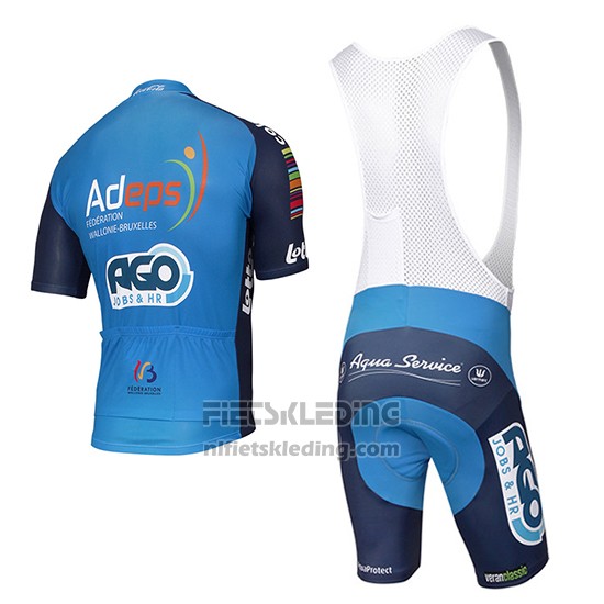2017 Fietskleding Ago Aqua Service Blauw Korte Mouwen en Koersbroek