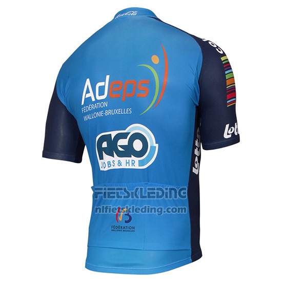 2017 Fietskleding Ago Aqua Service Blauw Korte Mouwen en Koersbroek