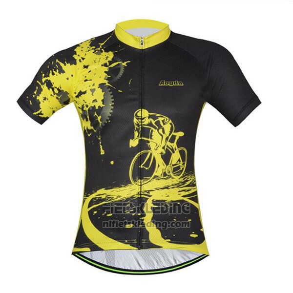 2017 Fietskleding Aogda Zwart en Geel Korte Mouwen en Koersbroek