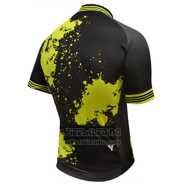 2017 Fietskleding Aquadro Splash Zwart en Geel Korte Mouwen en Koersbroek