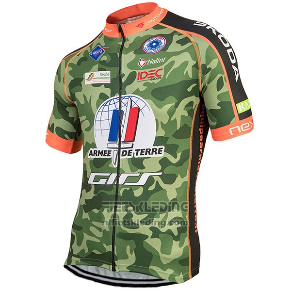 2017 Fietskleding Armee DE Terre Camouflage Korte Mouwen en Koersbroek