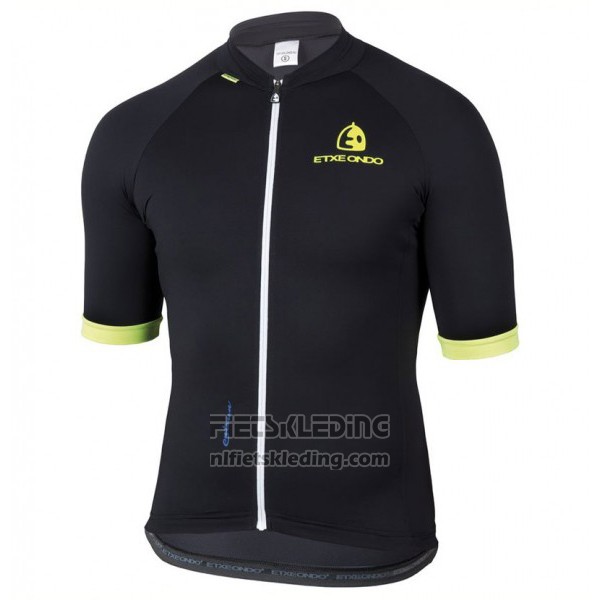 2017 Fietskleding Etxeondo Entzun Zwart en Geel Korte Mouwen en Koersbroek
