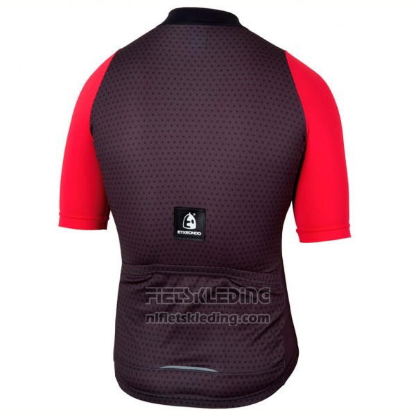 2017 Fietskleding Etxeondo Neo Zwart en Rood Korte Mouwen en Koersbroek