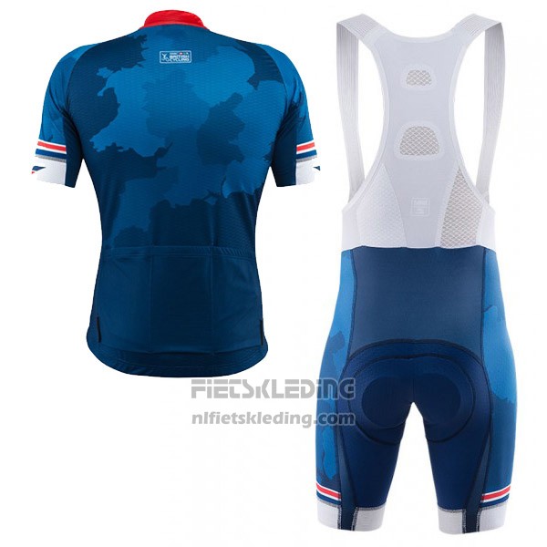 2017 Fietskleding Kalas HSBC GB Blauw Korte Mouwen en Koersbroek