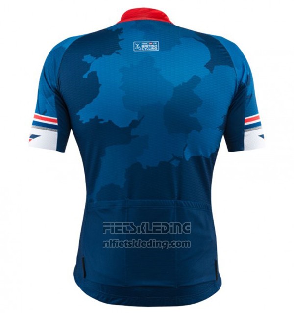 2017 Fietskleding Kalas HSBC GB Blauw Korte Mouwen en Koersbroek