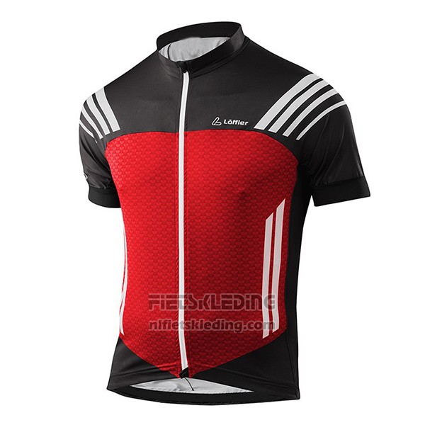 2017 Fietskleding Loffler Zwart en Rood Korte Mouwen en Koersbroek