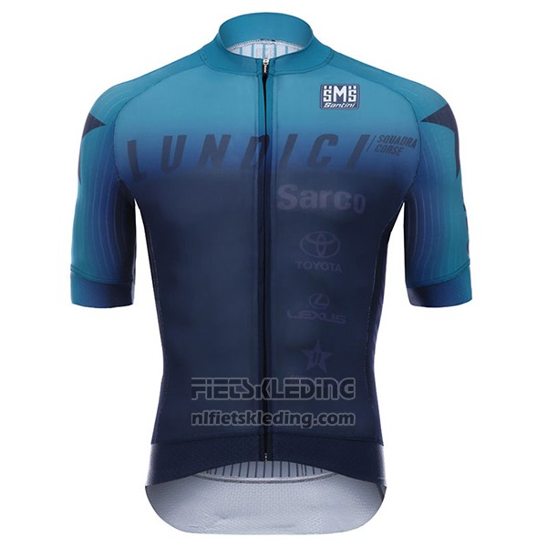 2017 Fietskleding Lundici Zwart en Blauw Korte Mouwen en Koersbroek