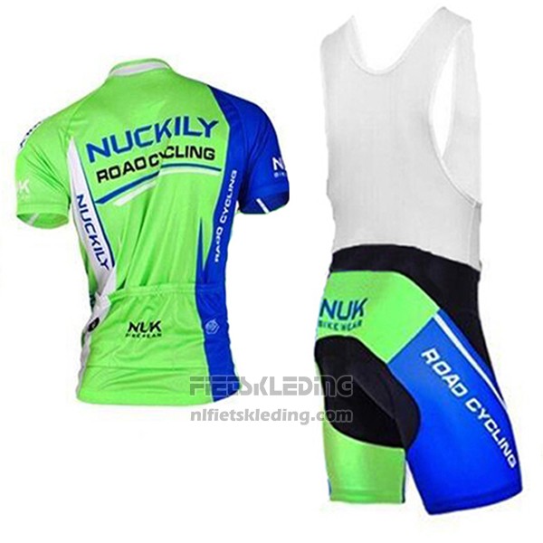 2017 Fietskleding Nuckily Wit en Groen Korte Mouwen en Koersbroek