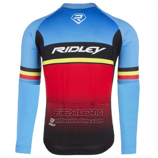 2017 Fietskleding Ridley Rincon Rood en Blauw Lange Mouwen en Koersbroek