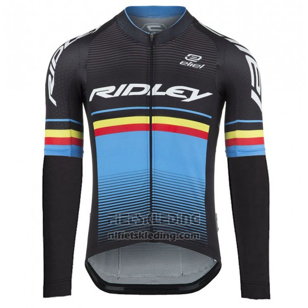 2017 Fietskleding Ridley Rincon Zwart en Blauw Lange Mouwen en Koersbroek