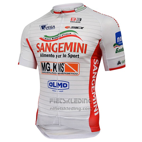 2017 Fietskleding Sangemini Wit en Oranje Korte Mouwen en Koersbroek