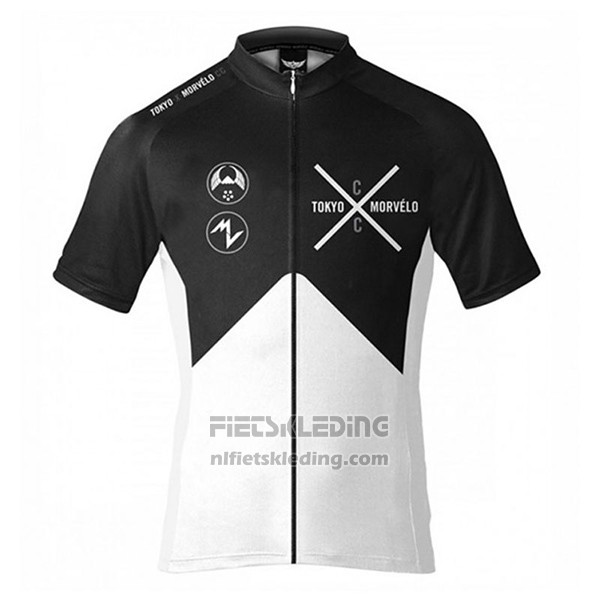 2017 Fietskleding Tokyo X Morvelo Wit en Zwart Korte Mouwen en Koersbroek