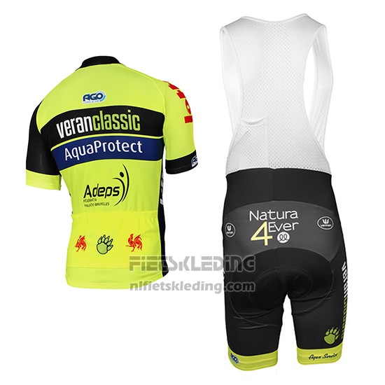 2017 Fietskleding Wb Verlanclassics Aquality Project Groen en Zwart Korte Mouwen en Koersbroek