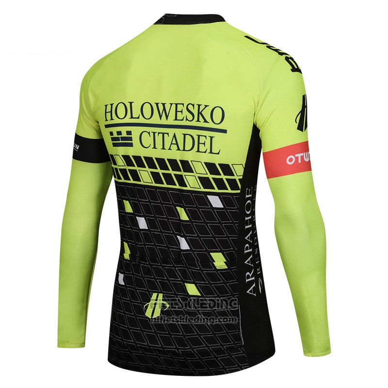 2018 Fietskleding Holowesko Citadel Groen en Zwart Lange Mouwen en Koersbroek