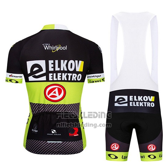 2019 Fietskleding Elkov Elektro Zwart Groen Korte Mouwen en Koersbroek