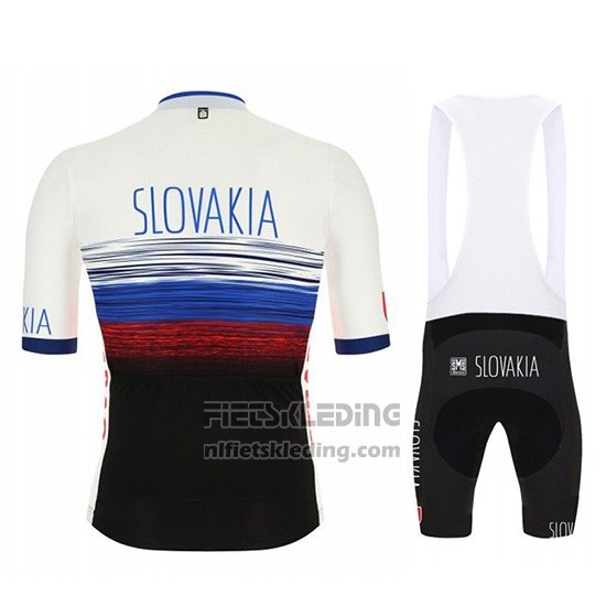 2019 Fietskleding Slowakeis Wit Blauw Zwart Korte Mouwen en Koersbroek