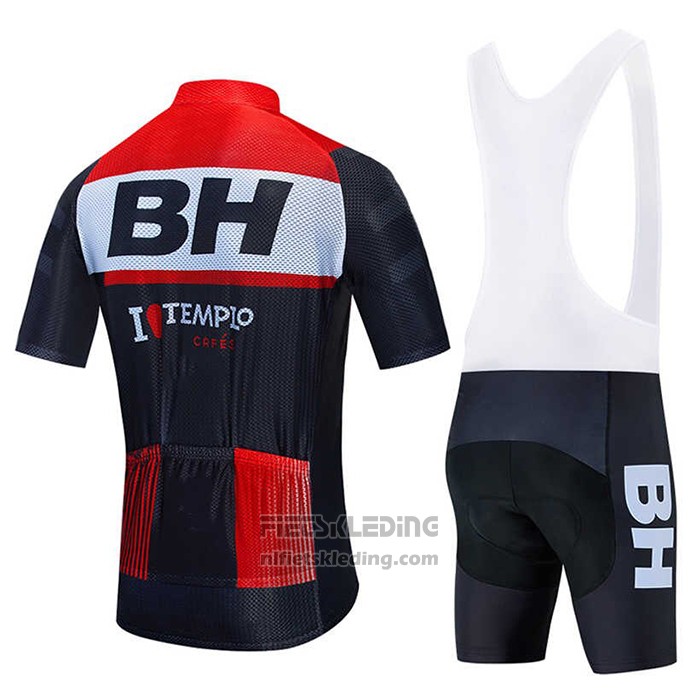 2020 Fietskleding BH Templo Rood Wit Zwart Korte Mouwen en Koersbroek