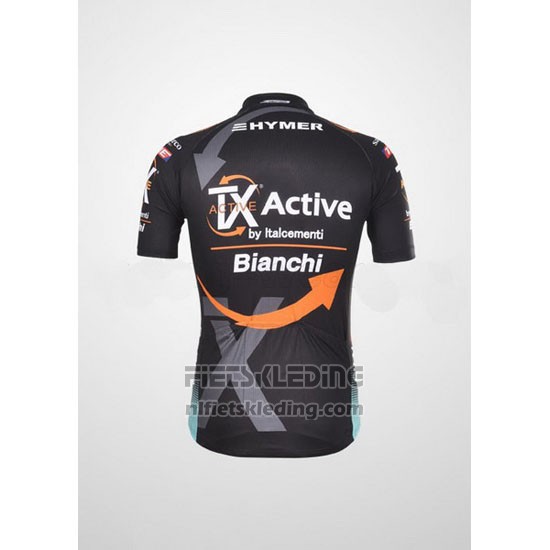2012 Fietskleding Bianchi Zwart en Oranje Korte Mouwen en Koersbroek