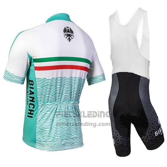 2018 Fietskleding Bianchi Attone Wit en Groen Korte Mouwen en Koersbroek