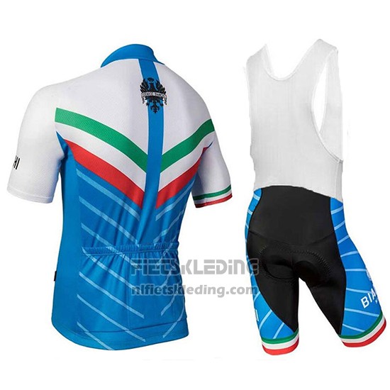 2018 Fietskleding Bianchi Tiera Wit en Blauw Korte Mouwen en Koersbroek