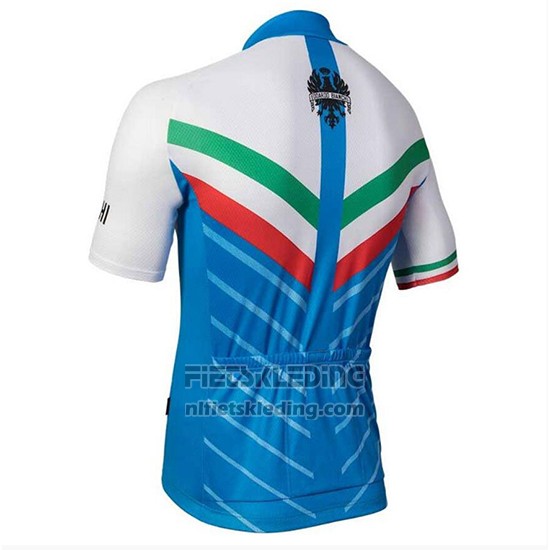 2018 Fietskleding Bianchi Tiera Wit en Blauw Korte Mouwen en Koersbroek