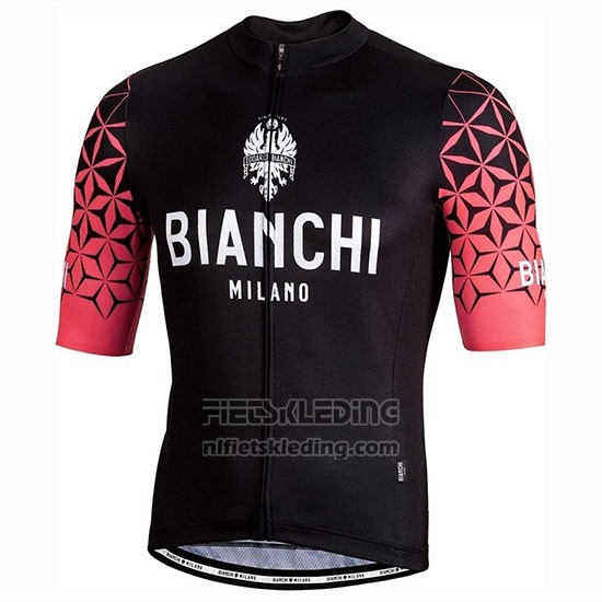 2019 Fietskleding Bianchi Milano Conca Zwart Rood Korte Mouwen en Koersbroek