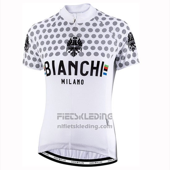 2019 Fietskleding Vrouw Bianchi Dot Wit Korte Mouwen en Koersbroek