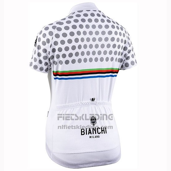 2019 Fietskleding Vrouw Bianchi Dot Wit Korte Mouwen en Koersbroek