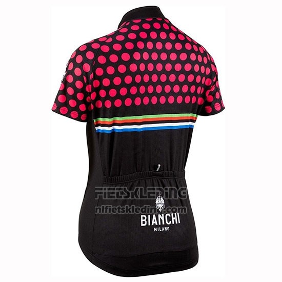 2019 Fietskleding Vrouw Bianchi Dot Zwart Rood Korte Mouwen en Koersbroek