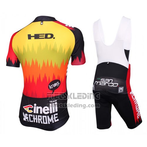 2016 Fietskleding Cinelli Chrome Rood en Zwart Korte Mouwen en Koersbroek