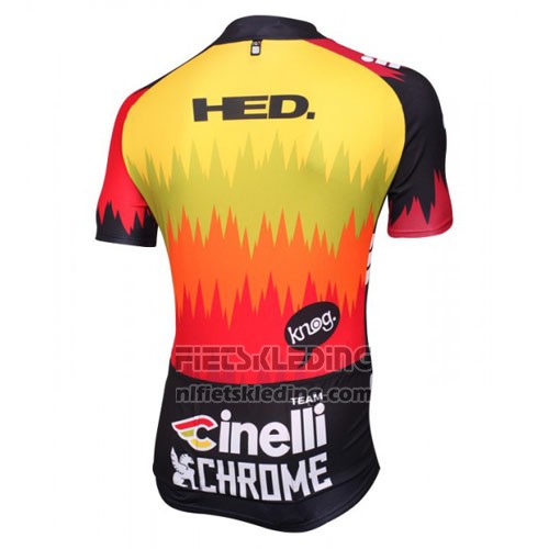 2016 Fietskleding Cinelli Chrome Rood en Zwart Korte Mouwen en Koersbroek