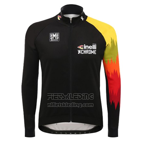 2016 Fietskleding Cinelli Chrome Zwart en Geel Lange Mouwen en Koersbroek