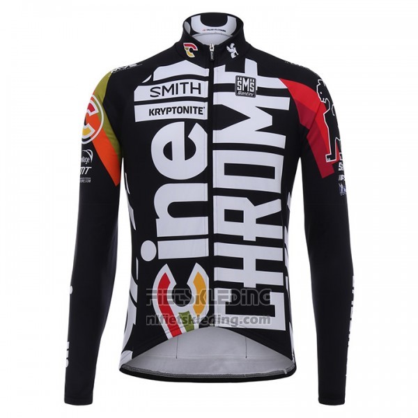 2017 Fietskleding Cinelli Chrome Zwart en Wit Lange Mouwen en Koersbroek
