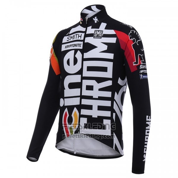2017 Fietskleding Cinelli Chrome Zwart en Wit Lange Mouwen en Koersbroek