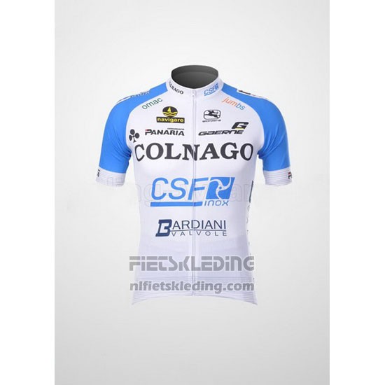 2012 Fietskleding Colnago Azuur en Wit Korte Mouwen en Koersbroek