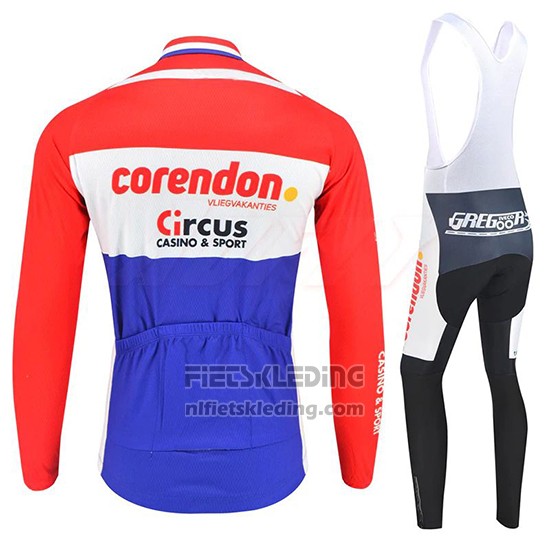 2019 Fietskleding Corendon Circus Rood Wit Blauw Lange Mouwen en Koersbroek