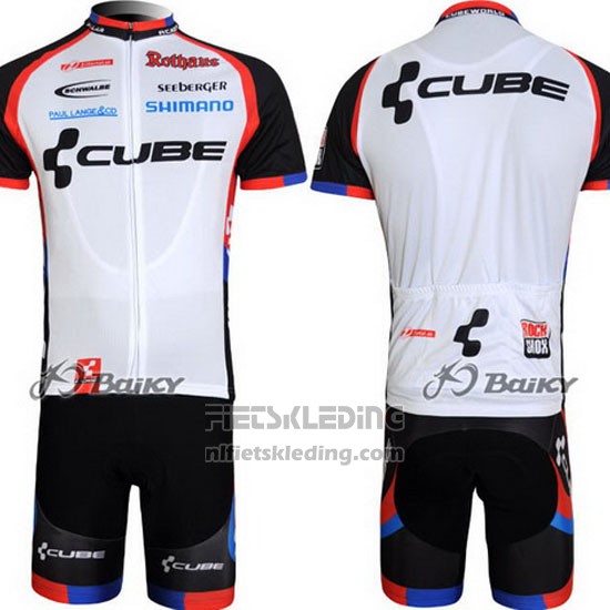 2011 Fietskleding Cube Zwart en Wit Korte Mouwen en Koersbroek